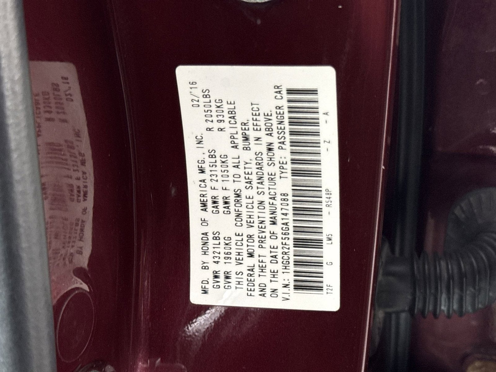 2016 Honda Accord Sedan Sport