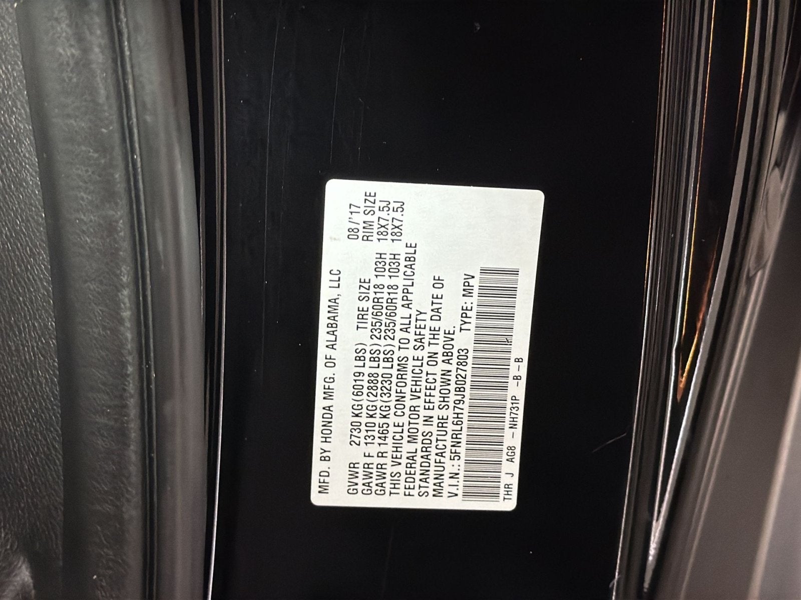 2018 Honda Odyssey EX-L