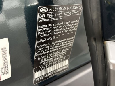 2016 Land Rover Range Rover Supercharged